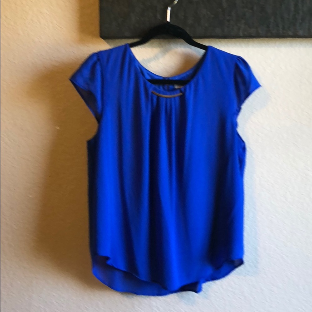 Gorgeous royal blue top with metal detail